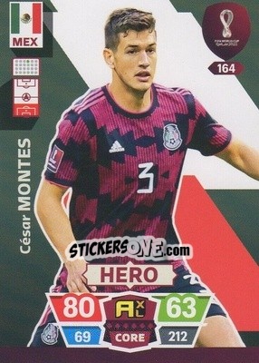 Sticker César Montes - FIFA World Cup Qatar 2022. Adrenalyn XL n. 164 - Panini