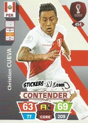 Sticker Christian Cueva - FIFA World Cup Qatar 2022. Adrenalyn XL n. 454 - Panini