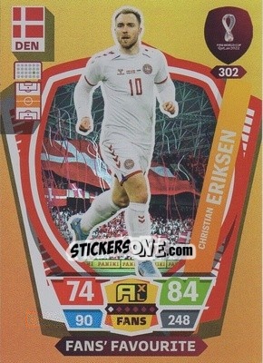 Sticker Christian Eriksen - FIFA World Cup Qatar 2022. Adrenalyn XL n. 302 - Panini