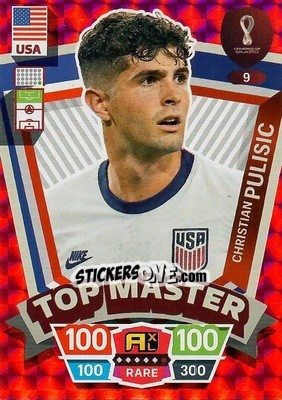 Sticker Christian Pulisic - FIFA World Cup Qatar 2022. Adrenalyn XL n. 9 - Panini