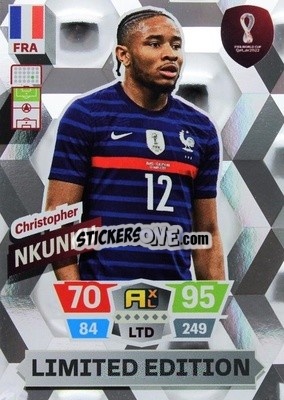 Sticker Christopher Nkunku - FIFA World Cup Qatar 2022. Adrenalyn XL n. LE-CN - Panini