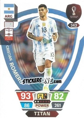 Sticker Cristian Romero - FIFA World Cup Qatar 2022. Adrenalyn XL n. 343 - Panini