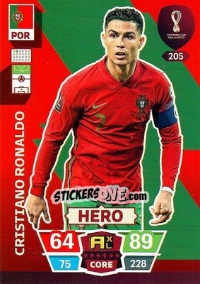 Sticker Cristiano Ronaldo - FIFA World Cup Qatar 2022. Adrenalyn XL n. 205 - Panini