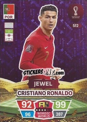 Sticker Cristiano Ronaldo - FIFA World Cup Qatar 2022. Adrenalyn XL n. 512 - Panini