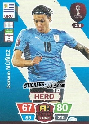 Sticker Darwin Núñez - FIFA World Cup Qatar 2022. Adrenalyn XL n. 279 - Panini