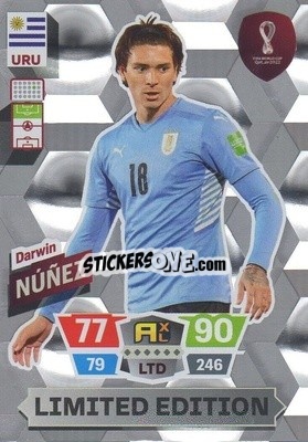 Figurina Darwin Núñez - FIFA World Cup Qatar 2022. Adrenalyn XL - Panini