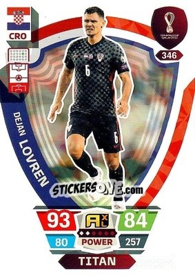 Sticker Dejan Lovren - FIFA World Cup Qatar 2022. Adrenalyn XL n. 346 - Panini