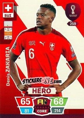 Sticker Denis Zakaria - FIFA World Cup Qatar 2022. Adrenalyn XL n. 259 - Panini