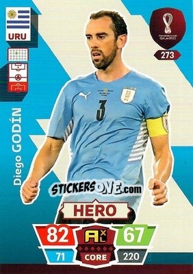 Cromo Diego Godín - FIFA World Cup Qatar 2022. Adrenalyn XL - Panini