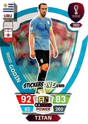 Sticker Diego Godín - FIFA World Cup Qatar 2022. Adrenalyn XL n. 360 - Panini