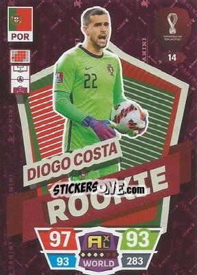 Sticker Diego Costa - FIFA World Cup Qatar 2022. Adrenalyn XL n. 14 - Panini