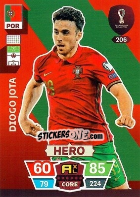 Sticker Diogo Jota - FIFA World Cup Qatar 2022. Adrenalyn XL n. 206 - Panini