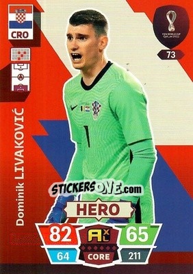 Sticker Dominik Livaković - FIFA World Cup Qatar 2022. Adrenalyn XL n. 73 - Panini