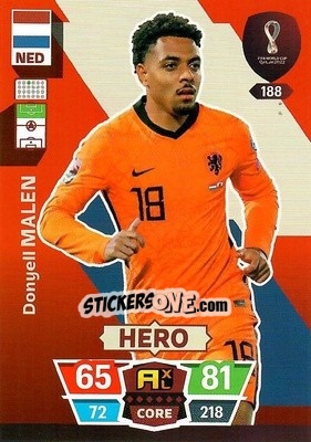 Sticker Donyell Malen - FIFA World Cup Qatar 2022. Adrenalyn XL n. 188 - Panini