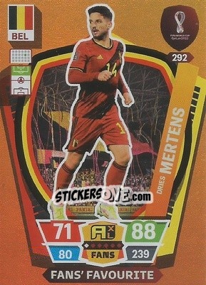 Sticker Dries Mertens - FIFA World Cup Qatar 2022. Adrenalyn XL n. 292 - Panini