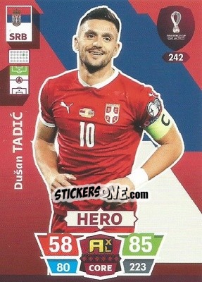 Sticker Dušan Tadić - FIFA World Cup Qatar 2022. Adrenalyn XL n. 242 - Panini