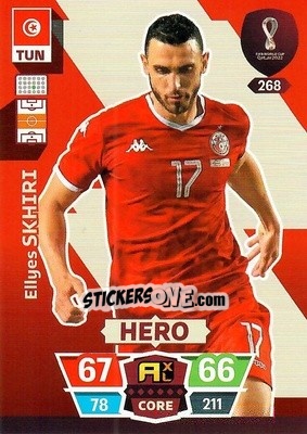 Sticker Ellyes Skhiri - FIFA World Cup Qatar 2022. Adrenalyn XL n. 268 - Panini