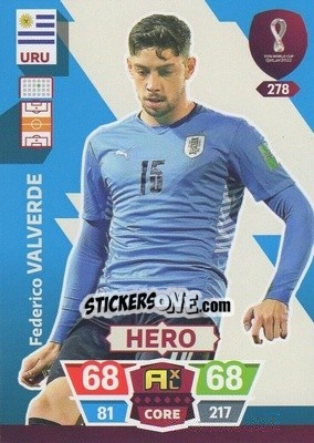 Sticker Federico Valverde - FIFA World Cup Qatar 2022. Adrenalyn XL n. 278 - Panini