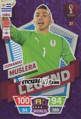 Sticker Fernando Muslera - FIFA World Cup Qatar 2022. Adrenalyn XL n. 27 - Panini