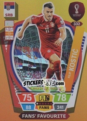 Sticker Filip Kostić - FIFA World Cup Qatar 2022. Adrenalyn XL n. 332 - Panini