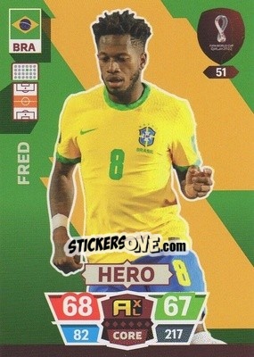 Sticker Fred - FIFA World Cup Qatar 2022. Adrenalyn XL n. 51 - Panini