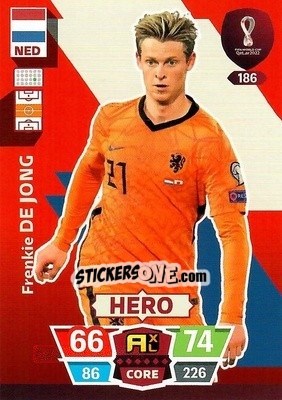 Sticker Frenkie de Jong - FIFA World Cup Qatar 2022. Adrenalyn XL n. 186 - Panini