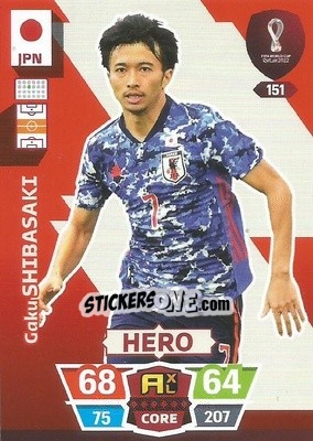 Sticker Gaku Shibasaki - FIFA World Cup Qatar 2022. Adrenalyn XL n. 151 - Panini