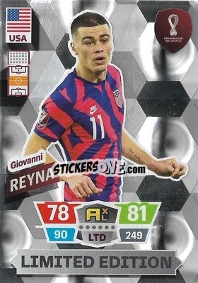 Sticker Giovanni Reyna - FIFA World Cup Qatar 2022. Adrenalyn XL n. LE-GR - Panini