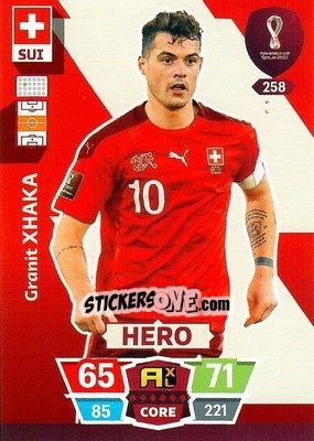 Sticker Granit Xhaka - FIFA World Cup Qatar 2022. Adrenalyn XL n. 258 - Panini