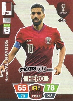 Sticker Hasan Al-Haydos - FIFA World Cup Qatar 2022. Adrenalyn XL n. 215 - Panini
