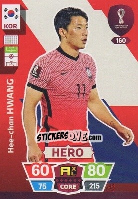 Sticker Hee-chan Hwang - FIFA World Cup Qatar 2022. Adrenalyn XL n. 160 - Panini