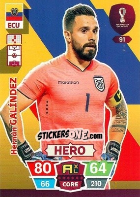 Sticker Hernán Galíndez - FIFA World Cup Qatar 2022. Adrenalyn XL n. 91 - Panini