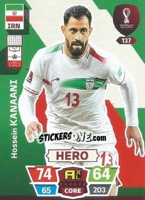 Sticker Hossein Kanaani - FIFA World Cup Qatar 2022. Adrenalyn XL n. 137 - Panini