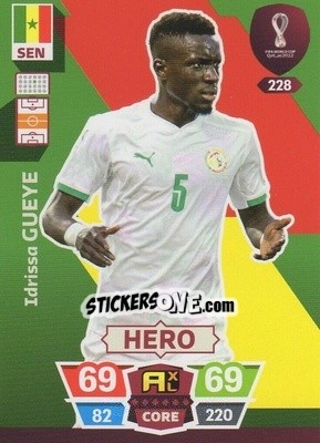 Sticker Idrissa Gueye - FIFA World Cup Qatar 2022. Adrenalyn XL n. 228 - Panini