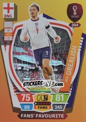 Figurina Jack Grealish - FIFA World Cup Qatar 2022. Adrenalyn XL - Panini