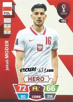 Sticker Jakub Moder - FIFA World Cup Qatar 2022. Adrenalyn XL n. 193 - Panini
