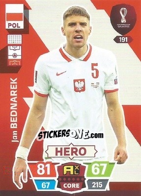 Sticker Jan Bednarek - FIFA World Cup Qatar 2022. Adrenalyn XL - Panini