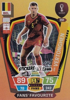 Sticker Jan Vertonghen - FIFA World Cup Qatar 2022. Adrenalyn XL n. 291 - Panini
