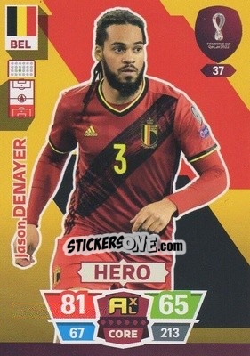 Sticker Jason Denayer - FIFA World Cup Qatar 2022. Adrenalyn XL n. 37 - Panini