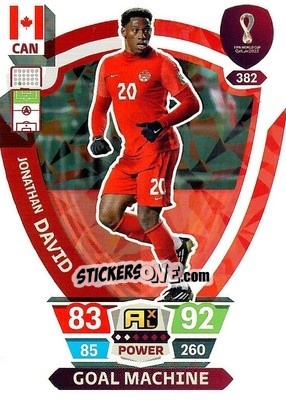 Sticker Jonathan David - FIFA World Cup Qatar 2022. Adrenalyn XL n. 382 - Panini