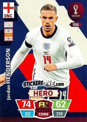 Sticker Jordan Henderson - FIFA World Cup Qatar 2022. Adrenalyn XL n. 106 - Panini