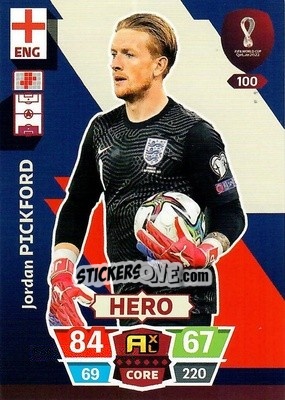 Sticker Jordan Pickford - FIFA World Cup Qatar 2022. Adrenalyn XL n. 100 - Panini