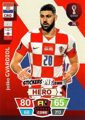 Sticker Joško Gvardiol - FIFA World Cup Qatar 2022. Adrenalyn XL n. 75 - Panini