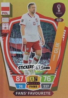 Sticker Kamil Glik - FIFA World Cup Qatar 2022. Adrenalyn XL n. 322 - Panini