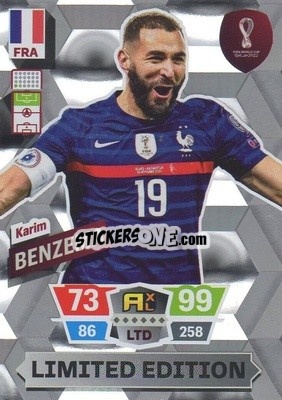 Sticker Karim Benzema - FIFA World Cup Qatar 2022. Adrenalyn XL n. LE-KB - Panini