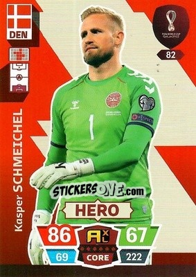 Sticker Kasper Schmeichel - FIFA World Cup Qatar 2022. Adrenalyn XL n. 82 - Panini