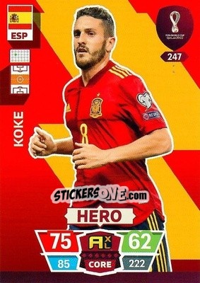 Sticker Koke - FIFA World Cup Qatar 2022. Adrenalyn XL n. 247 - Panini