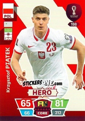 Sticker Krzysztof Piątek - FIFA World Cup Qatar 2022. Adrenalyn XL n. 198 - Panini