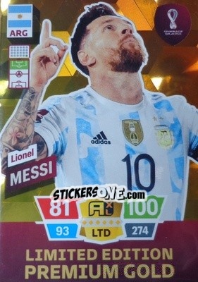 Sticker Lionel Messi - FIFA World Cup Qatar 2022. Adrenalyn XL n. LEG-LM - Panini