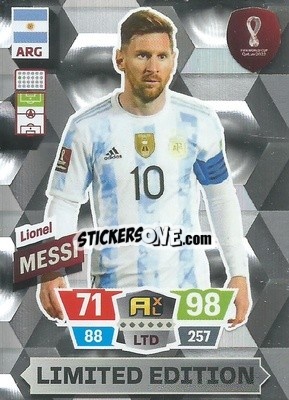 Sticker Lionel Messi - FIFA World Cup Qatar 2022. Adrenalyn XL n. LE-LM - Panini